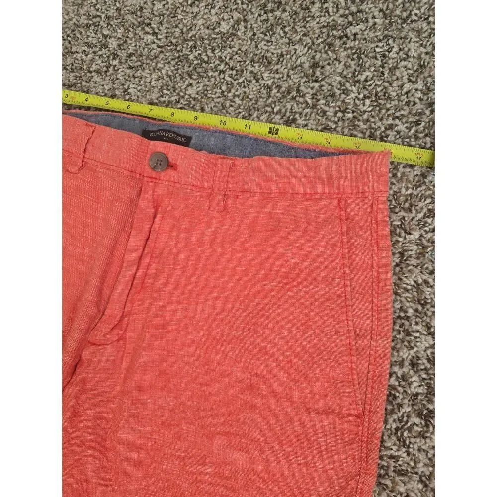 Banana Republic Linen Blend Shorts Red Size 32 Summer Ready Menswear Beach